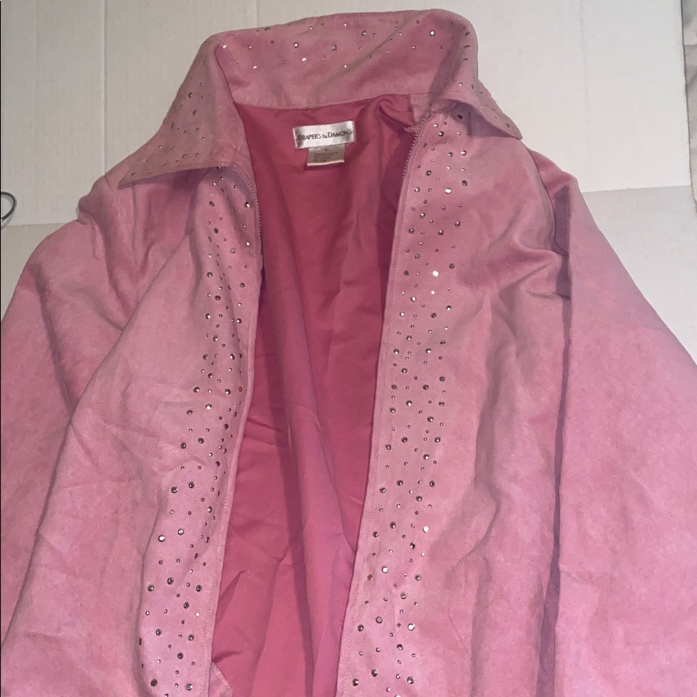 Draper and Pink Jacket w Rhinestones good used condition Large